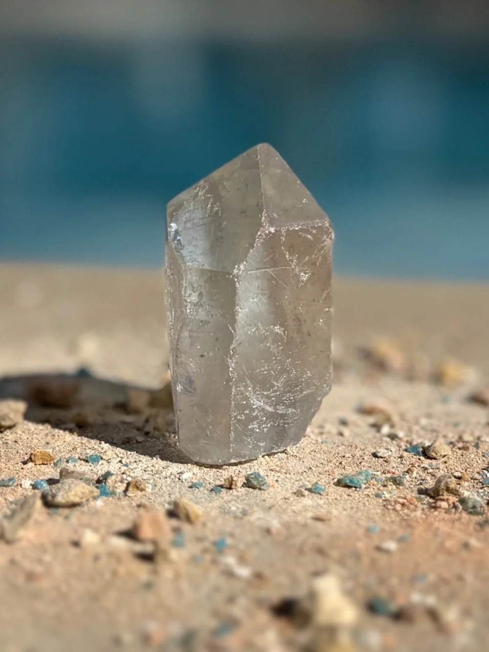 Bahia Angel Aura Grey Garden Phantom Quartz Crystal Point Tower